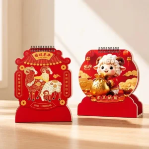 Goat-Shaped Desk Calendar, Custom Logo, Chinese Style Table Planner