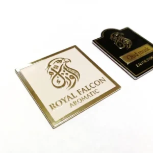 Gold Aluminum Embossed Wine Bottle Label Waterproof Adhesive