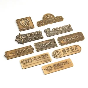 Gold Aluminum Wine Label 3D Embossed Metal Logo Sticker Waterproof for Red Wine Packaging