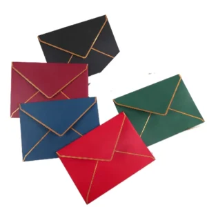Gold-Edged Colored Double-Coated Paper Envelopes for Business Invitations and Letters