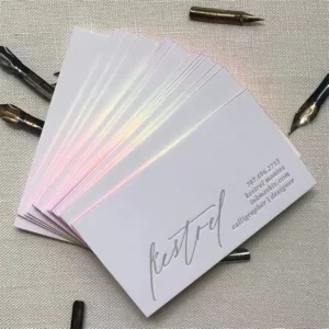Gold Edged Pink Tissue Paper Business Card Quality Printing Hot Stamping Letterpress Gravure Printing Special Thank You Card