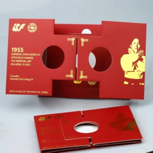 Gold-Finish Acrylic Card Envelopes and Sleeves for Wedding Invitations and Commemorative Coins