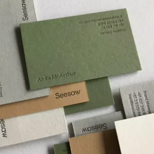 Gold Foil Letterpress Greeting Business Cards Embossed Debossed Thank You Cards with Envelopes