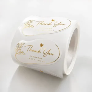 Gold Foil Matte-Laminated Roll Stickers Waterproof and Oil-Proof