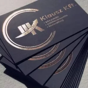 Gold Metal Business Card Custom Logo Screen Printing Coated Paper Wood PVC