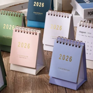 Gold Stamped Minimalist Portable Mini Desk Calendar