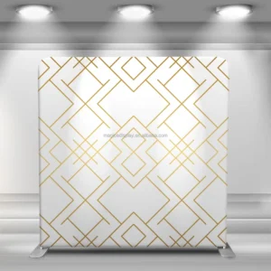 Gold Texture Seamless Geometric Custom Tension Fabric Double-Sided Pillowcase Backdrop Display Banner for Exhibition and Trade Show