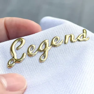 Golden 3D TPU Heat Transfer Logo Silicone Label for Caps