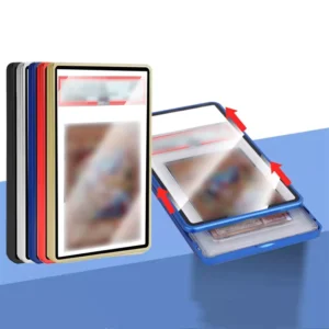 Graded Card Bumper Guard, UV Protection, Push-and-Pull Metal Slab Case, 35PT Trading Card Display