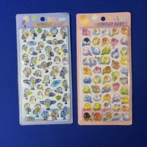 Gradient Bird Epoxy Bubble Stickers Pelican Chick Star Heart Clear 3D Gloss Puffy Decals Journal Phone Case Cup DIY Decor