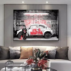 Graffiti Art Canvas Painting “Life Is Short Chill the Duck Out” Street Art Poster Print Wall Decor