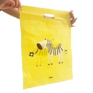 HDPE Die-Cut Plastic Bags with Cut Handles, Heat-Sealed, for Clothing, Gifts, and Supermarket Packaging, Customizable