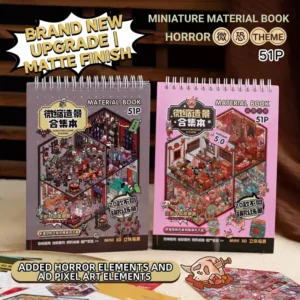 Halloween 3D Sticker Scene Book for Adults, 20 Sets, DIY Craft, Cozy Room and Supermarket Scenes