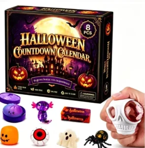 Halloween Countdown Calendar Blind Box Advent Fidget Toy Set Pumpkin Spider Squeeze Toy Unisex Ages 5-14 Gift