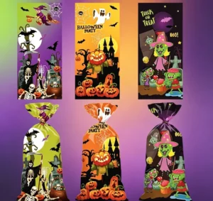 Halloween OPP Candy Bag Pumpkin Ghost Transparent Self-adhesive Plastic Bag