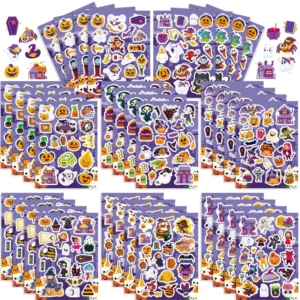 Halloween Pumpkin and Elf Glow-in-the-Dark 3D Self-Adhesive Stickers