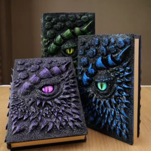 Handmade 3D Embossed Dragon Eye Notebook Vintage Gothic Fantasy Journal