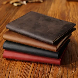 Handmade A5/A6 Notebook Crazy Horse Full Grain Leather Journal Hardcover Folder Book Cover