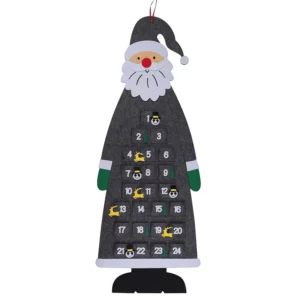 Handmade Felt Advent Calendar with Santa Snowman Reindeer Gingerbread Man Hanging Pendants 60x90cm Customizable