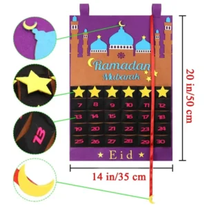 Handmade Felt Ramadan Advent Calendar Medium Pack Made in China Available for Online E commerce Vendors