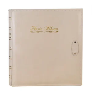 Handmade Leather Square Photo Album with Clamp System for Cards and Pictures