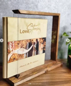 Handmade Modern Wooden Photo Frame Box Wedding Memory Custom Presentation Photo Album Box