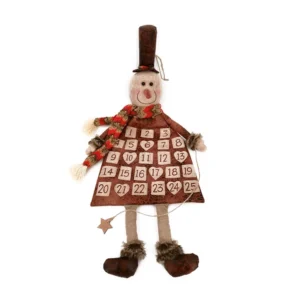 Handmade Polyester Hanging Felt Advent Calendar with 24 Numbers Santa Snowan Design
