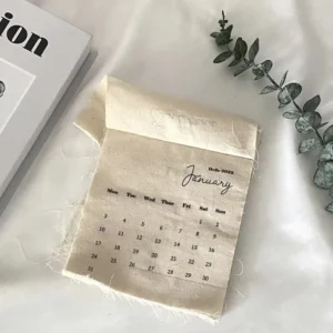 Hanging Cotton Retro Style Wall Calendar English Calendar
