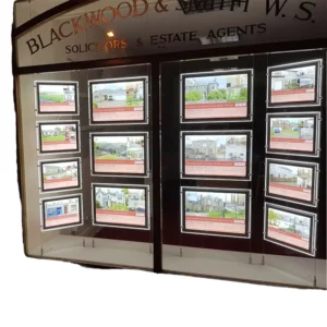 Hanging Rectangular LED Light Box, Real Estate Window Advertising Display Sign