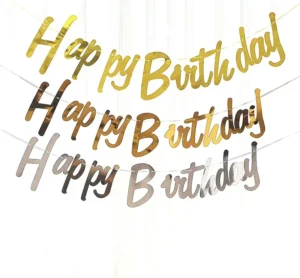 Happy Birthday Alphabet Pull-Up Paper Banner for Party Wall Decoration