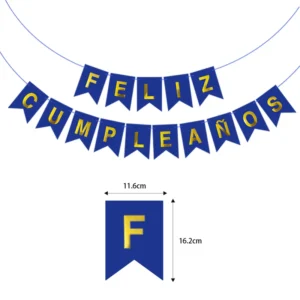 Happy Birthday Child Spanish Trumpet Bronzing Fishtail Flag Feliz Cumpleanos Decorative Banner