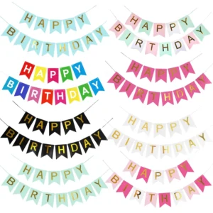 Happy Birthday Flat Banner Party Decoration Anniversary Birthday Supplies