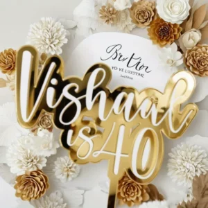 Happy Birthday Name and Age Cake Topper for Birthday Cake Decoration