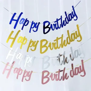 Happy Birthday Party Background Hanging Decoration Glitter Paper Banner