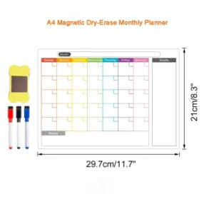 Happy Planner Monthly Calendar Whiteboard Magnetic Customisable Calendars