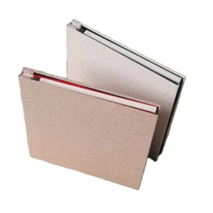 Hardcover Fabric Photo Organizer with Self-Adhesive Linen Album, 16-Inch