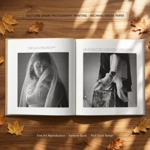 Hardcover Fine Art Photography Album Photo Book, Custom Monochrome Offset Printing, Uncoated Art Paper Cover