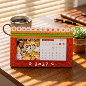 Hardcover Luxury Desk Calendar Custom Gold Foil Emboss Logo Factory Small MOQ Custom Business Gift Table Calendar