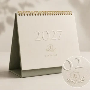 Hardcover Spiral-Bound Desk Planner and Journal Calendar for Office