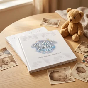 Hardcover Spiral Wire Baby Memory Book and Photo Journal for the First Year