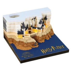 Hary Potter 3D Acrylic Case Held Hogwarts Castle Magic Art Paper Tear Off Notepad Custom 3D Calendar For Home Decoration Gift