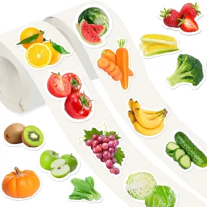 Health No Leave Glue Easy Peeling Waterproof Fade Resistant Food Vegetable Fruit Adhesive Labels Stickers