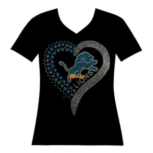 Heart Shape Football Rhinestone Transfer Hotfix Rhinestone Transfer Patches