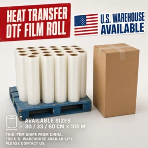 Heat Transfer DTF Film 60cm Roll Width Double-Sided Matte PET Film Roll for Digital Inkjet Printers