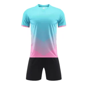 Heat-Transfer Printed Soccer Uniform Set with Football Jersey and Shorts