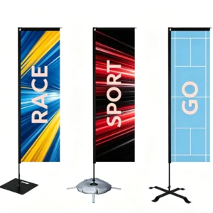 Heavy-Duty Cloth Square Flag Banner with UV-Resistant Print, Reinforced Brass Grommets and Portable Design