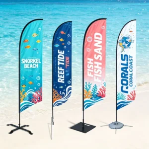 Heavy Duty Teardrop Feather Banner Flag with 110g Woven Cloth Fabric and Adjustable Fiberglass Pole