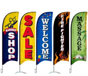 Heavy Duty Wind Resistant Outdoor Feather Flag Banner Stand with Ground Spike