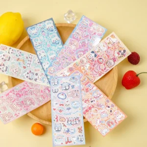 Hercter Customized High Quality Stickers Cute Cartoon Crystal Waterproof Eco Friendly Self Adhesive Promotional