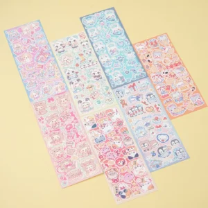 Hercter High Quality Acrylic Cartoon Style Anti UV Adhesive Paper Stickers for Holiday Decoration